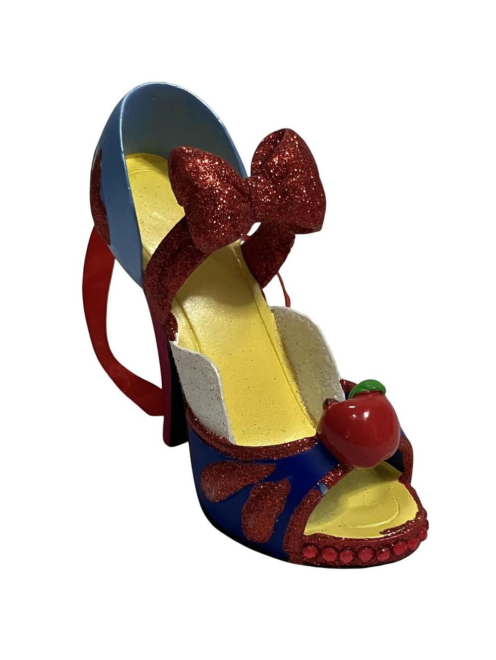 Disney Parks Snow White High Heel Shoe Ornament Red Glitter Apple Hanging Decor